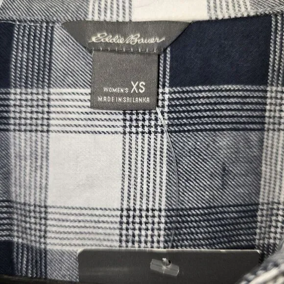 Eddie Bauer Men's XS Blue WR Field Flannel LS Tunic Gravel NWT Retail $55 (C36) - Picture 8 of 9